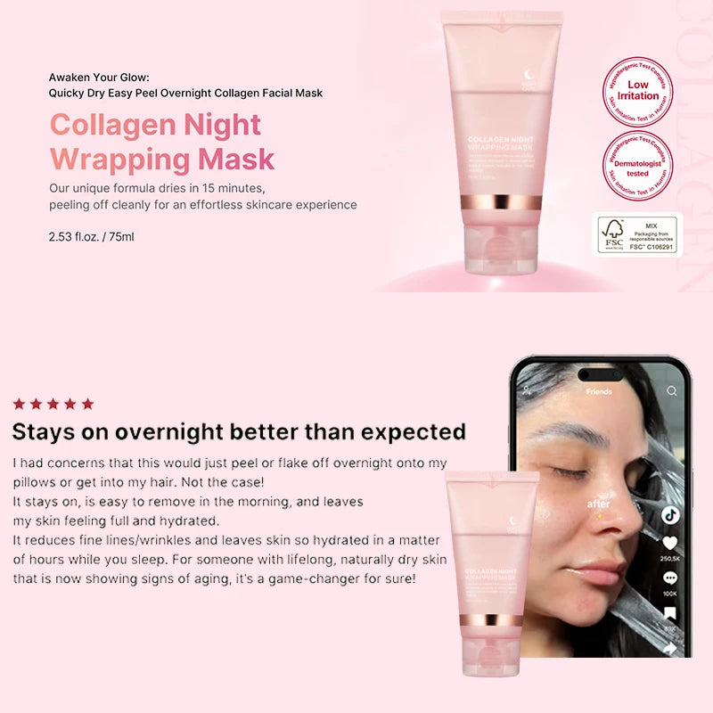 Collagen Peel-Off Face Mask – Hydrating & Firming Gel, 75ml