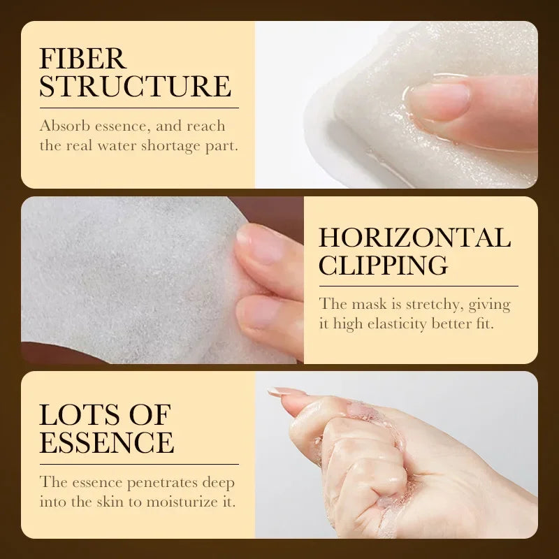 24K Gold Hyaluronic Acid Facial Mask – 10-Pack