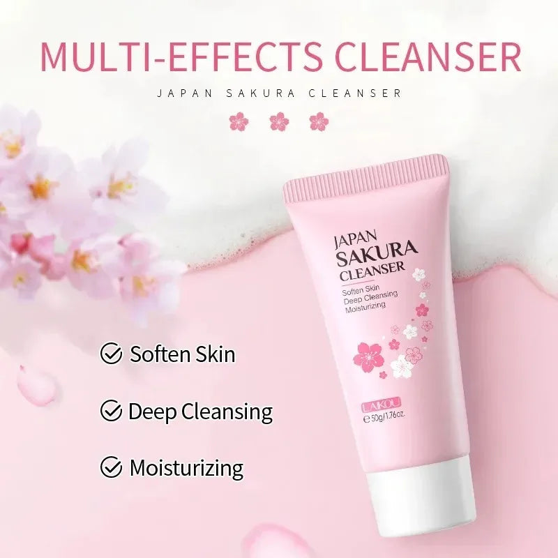 Sakura Foam Face Cleanser – Anti-Acne & Deep Cleansing, 50g