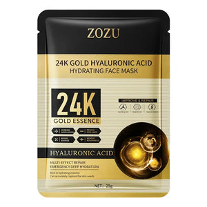 24K Gold Hyaluronic Acid Facial Mask – 10-Pack
