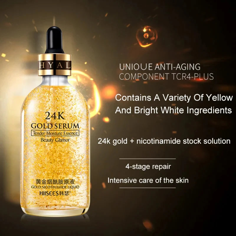 24K Gold Hyaluronic Acid Face Serum – Deep Hydration & Glow