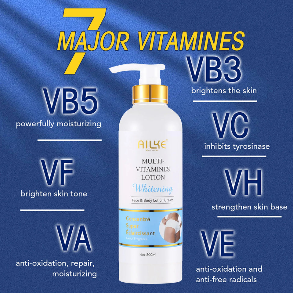 Multi-Vitamin Whitening Lotion – 500ml Face Moisturizer