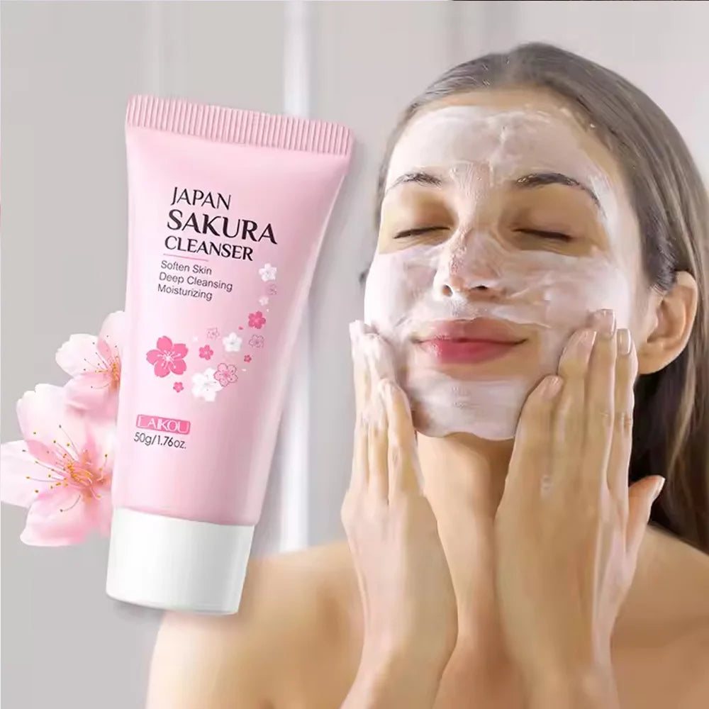 Sakura Foam Face Cleanser – Anti-Acne & Deep Cleansing, 50g