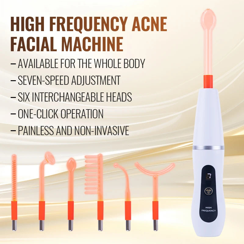 6-in-1 High Frequency RF Beauty Device – Acne & Anti-Aging Skin Care