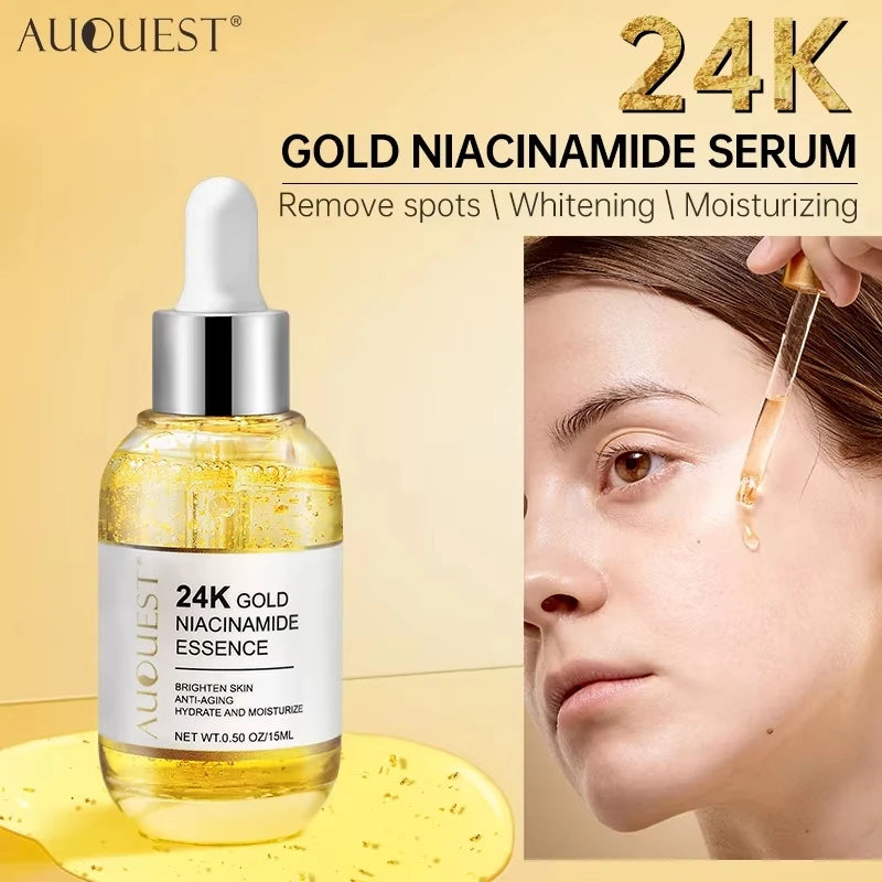 24K Gold Niacinamide Face Serum with Hyaluronic Acid – 15ml