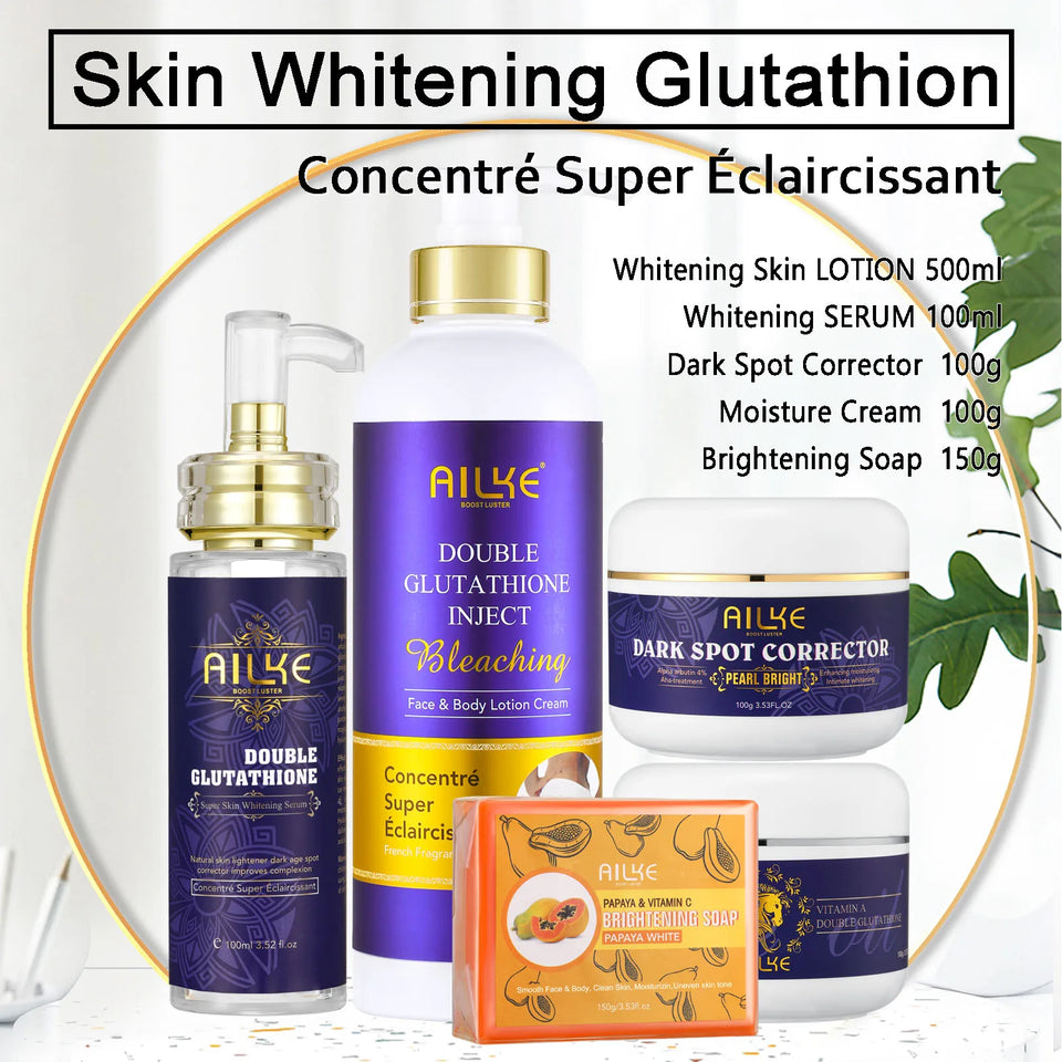 Glutathione Whitening Cream Set – 5-in-1 Brightening & Moisturizing