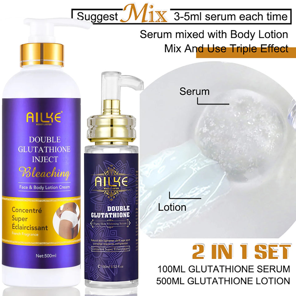 Glutathione Whitening Cream Set – 5-in-1 Brightening & Moisturizing
