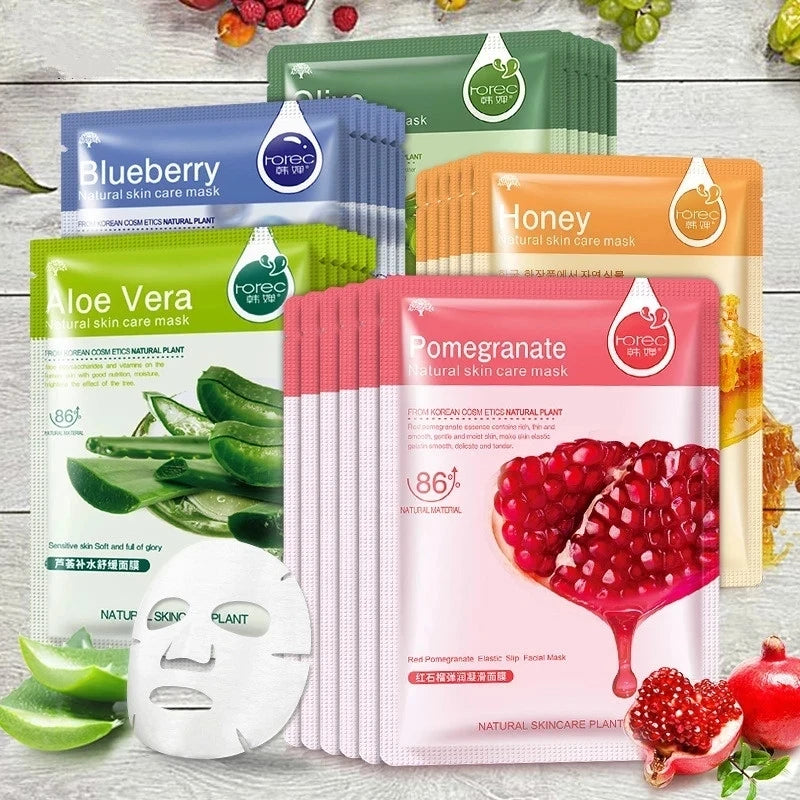 Hydrating & Whitening Facial Sheet Mask – 10 Pcs
