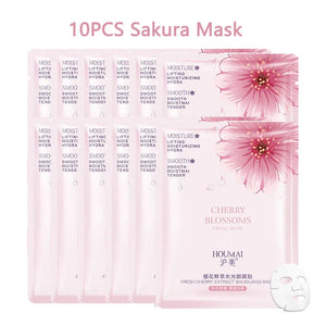 Hydrating & Whitening Facial Sheet Mask – 10 Pcs