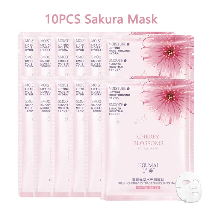 Hydrating & Whitening Facial Sheet Mask – 10 Pcs