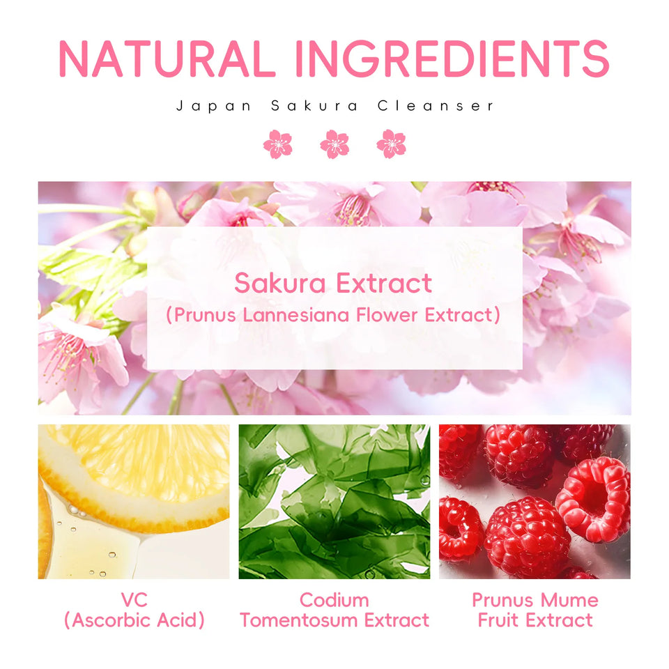 Sakura Foam Face Cleanser – Anti-Acne & Deep Cleansing, 50g