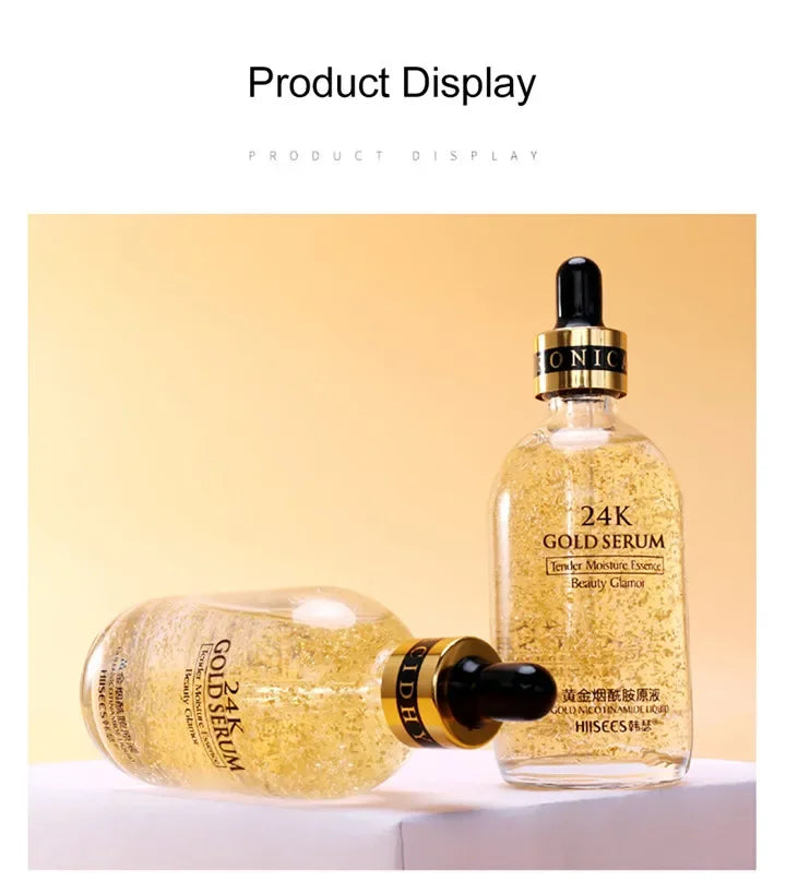 24K Gold Hyaluronic Acid Face Serum – Deep Hydration & Glow