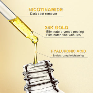 24K Gold Niacinamide Face Serum with Hyaluronic Acid – 15ml