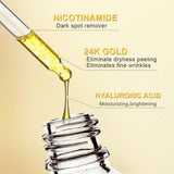 24K Gold Niacinamide Face Serum with Hyaluronic Acid – 15ml