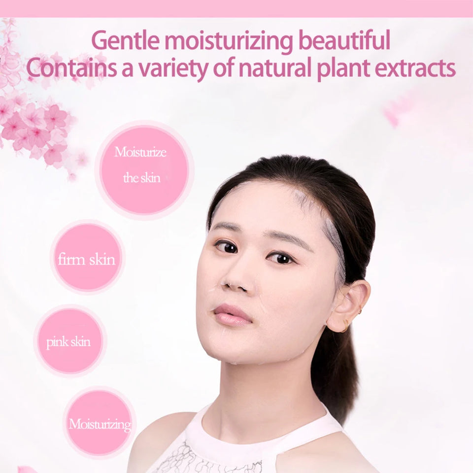 Hydrating & Whitening Facial Sheet Mask – 10 Pcs