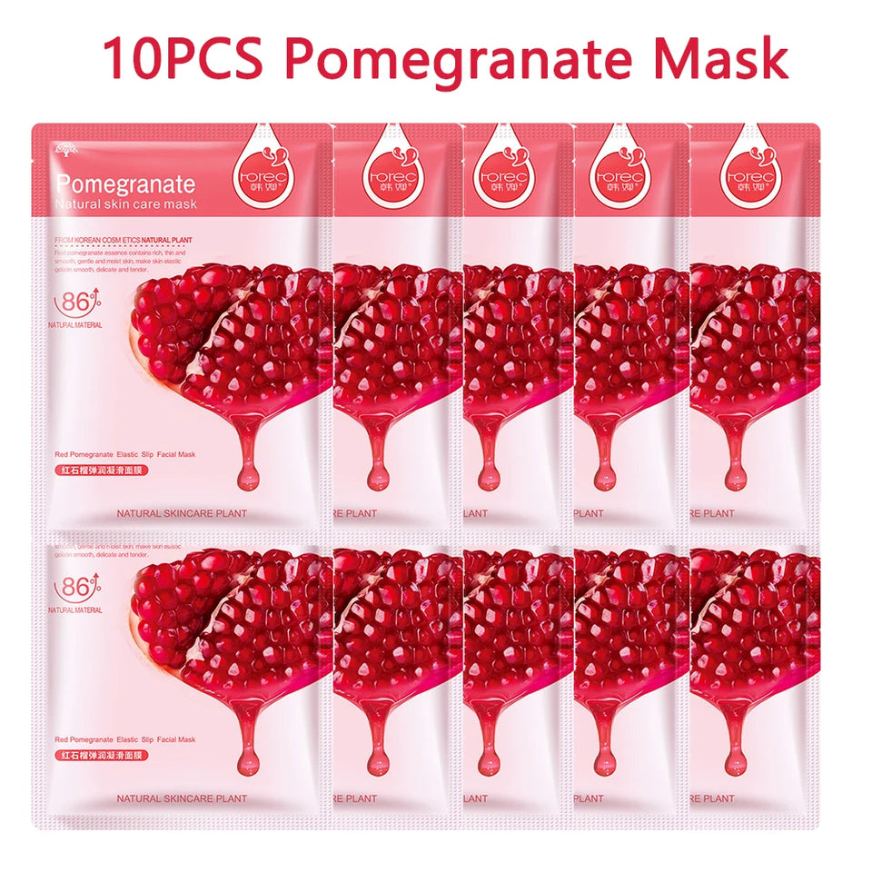 Hydrating & Whitening Facial Sheet Mask – 10 Pcs